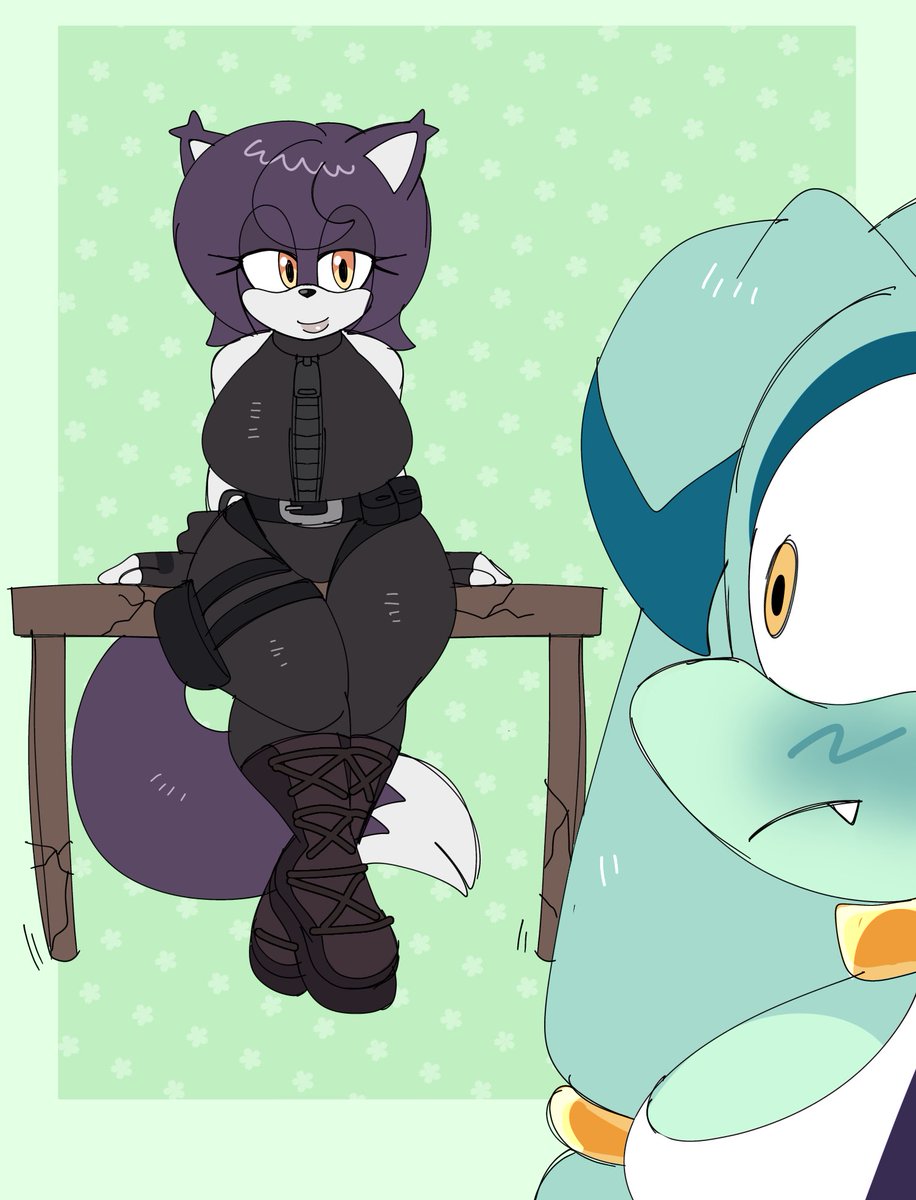 StrandedTangle2's tweet photo. "Hey there beauti-" *table breaks* 

(ft. Mint! She likes girls also)

Thank you once again to @JamCassette for their talent! they did a great job. https://t.co/RFmNECEapK