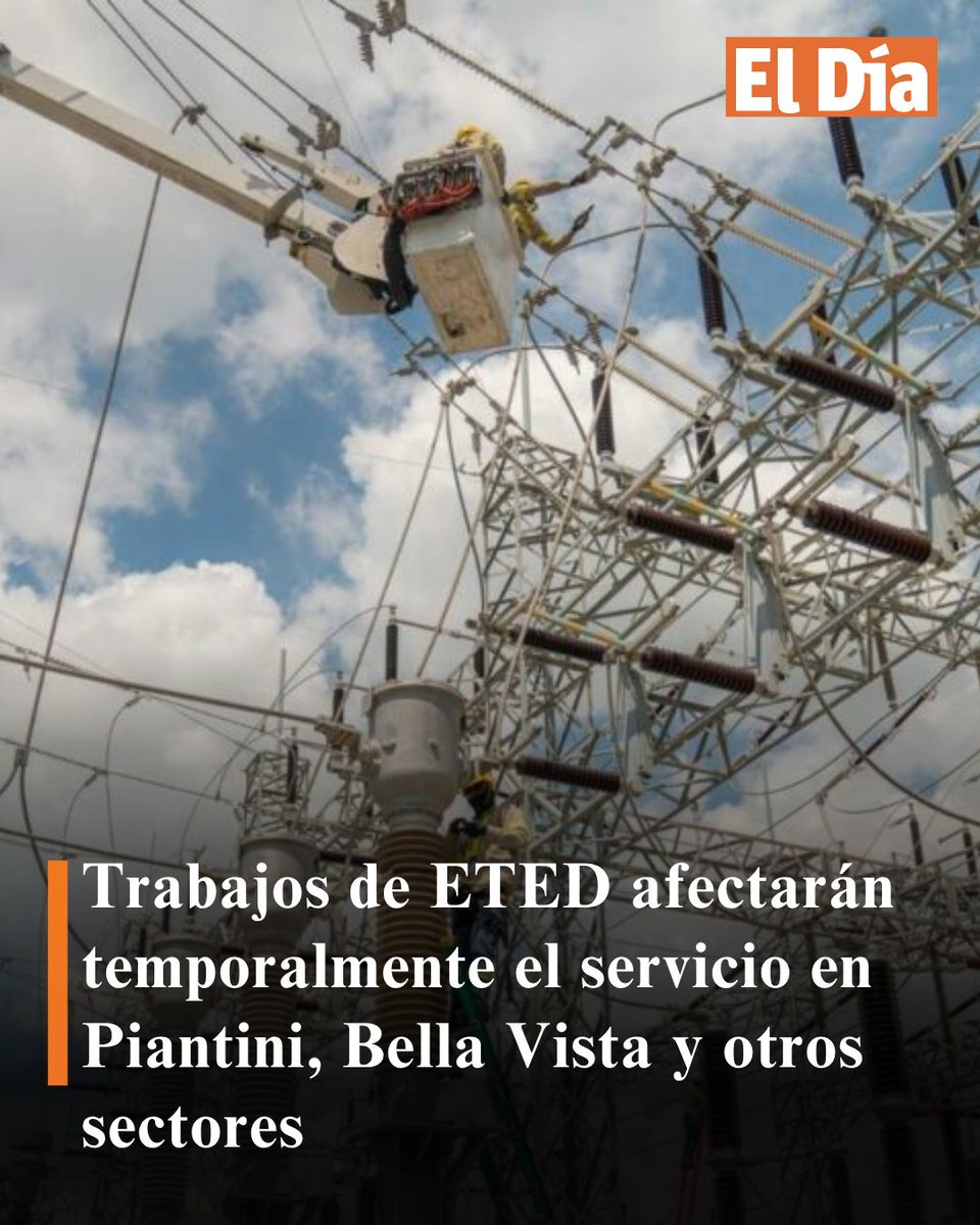 ElDia_do's tweet photo. Trabajos de ETED afectarán temporalmente el servicio en Piantini, Bella Vista y otros sectores
Más detalles en: https://t.co/XAvMUqRxiN
#PeriódicoElDía #ETED #sistemaeléctrico #Piantini #BellaVista https://t.co/aSgwVHgrrV