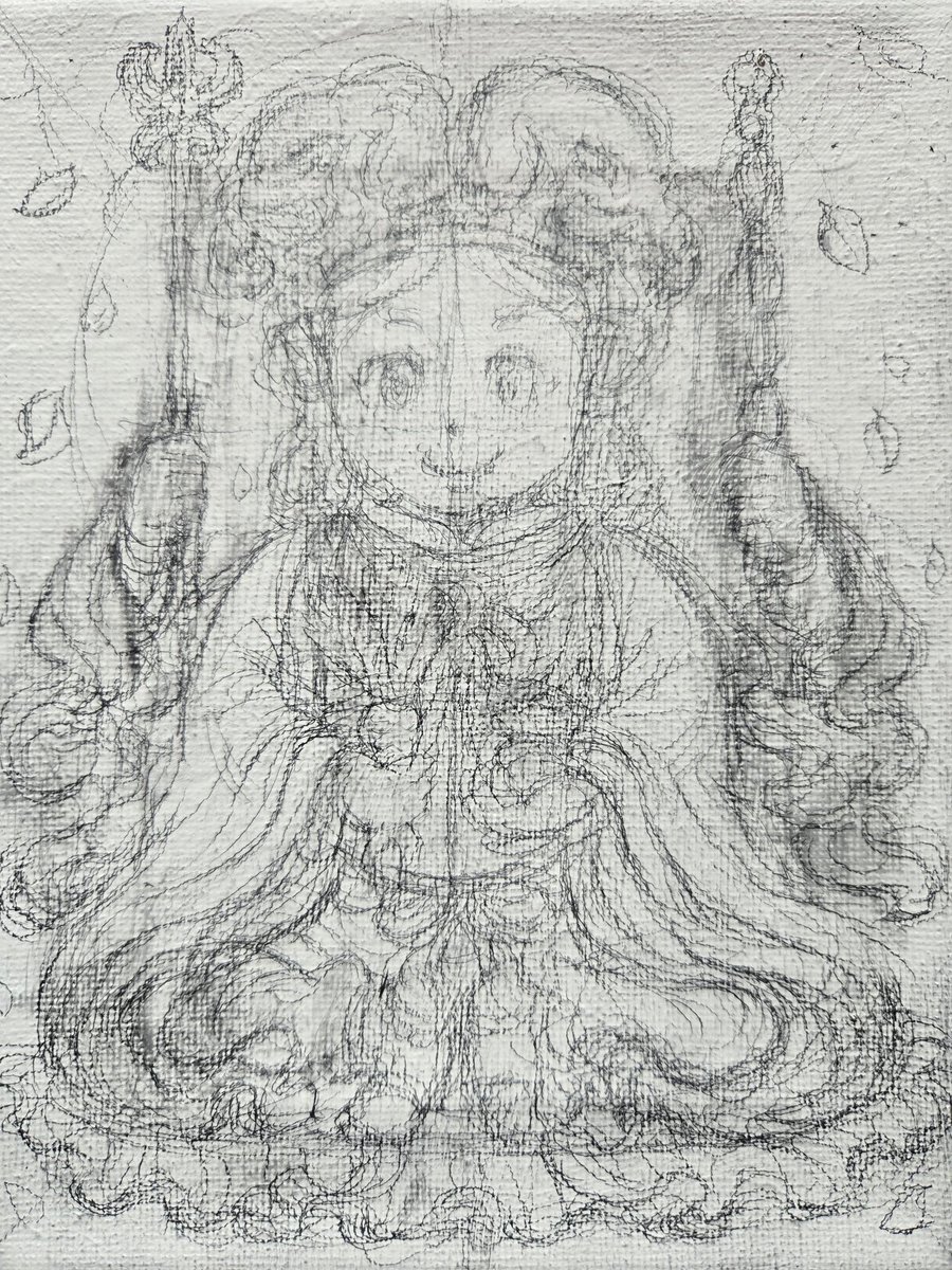 歓喜　画 次はガネーシャ繋がりで歓喜童子を描きます。歓喜天の化身あるいは眷属