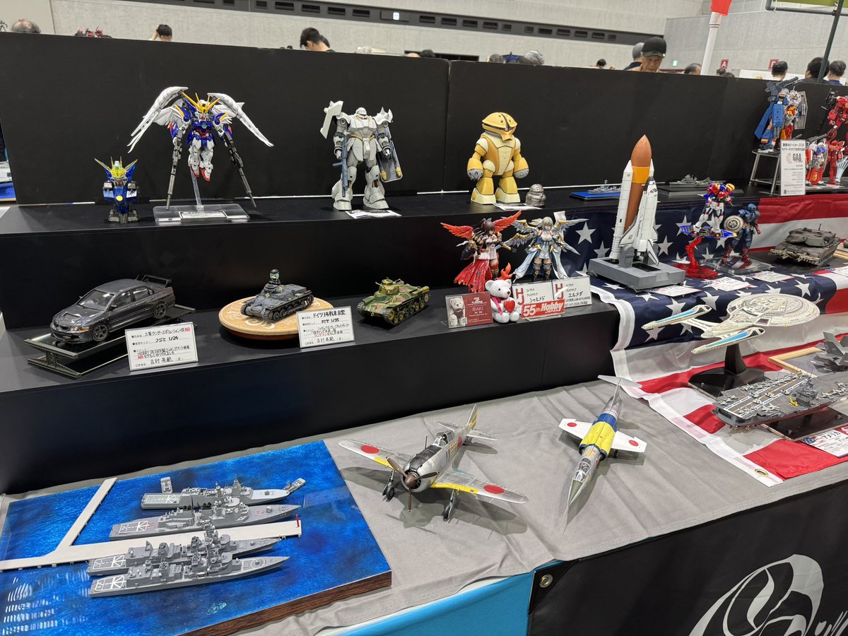 nk_1124's tweet photo. ウチのサークル卓こんな感じです。
入場される方は是非是非。
#静岡ホビーショー
#プラモデル https://t.co/iRj9G5tmJ5