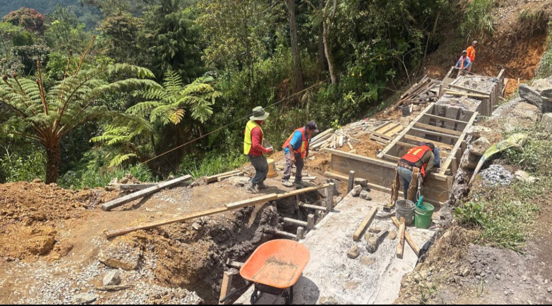 SICT_Veracruz's tweet photo. 🛣️ Trabajos de reconstrucción y mejoramiento de caminos en la sierra de Zongolica, como parte del programa de atención tras las lluvias registradas en octubre pasado. 🌧️🚧

👷‍♂️🚜 Las obras contemplan rehabilitación de carreteras, bacheo y obras complementarias para mejorar la conectividad y seguridad de las comunidades. 

📍 Con estas acciones se fortalece la infraestructura carretera en beneficio de miles de habitantes de la región.