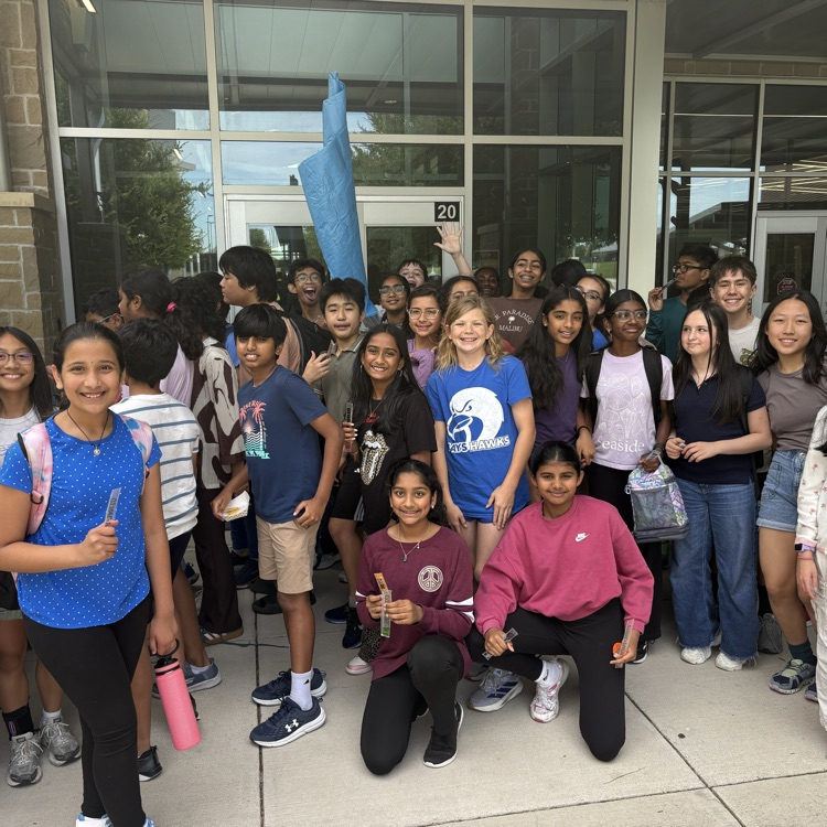 ProsperHaysMS's tweet photo. We love a friendly competition! Ms. Cordell's ELAR classes were the first to get all of their library books turned in for the year. They were rewarded with a popsicle party from Ms. Friesenhahn! https://t.co/0MTbrmqmRf