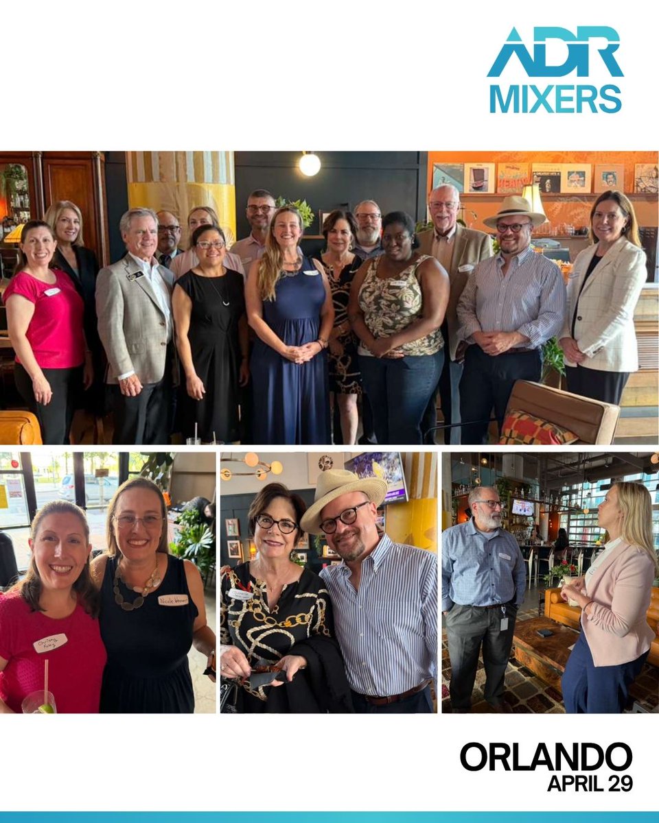 FlaBarADR's tweet photo. What an incredible turnout at our Dispute Resolution Mixers! Your participation helped create thoughtful conversations and new professional connections across Florida’s ADR community. 

#FloridaBarADR https://t.co/PerTWkWiF4