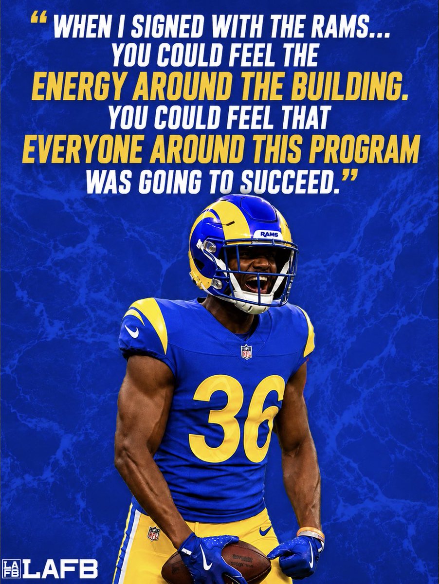 LAFBNetwork's tweet photo. Alex Johnson on the Rams culture 👀

That belief in the organization keeps showing up from rookies and veterans alike.
Full episode here https://t.co/codBSjJEZu

#Rams #RamsHouse #NFL #AlexJohnson #LARams https://t.co/CdwkQZGyII