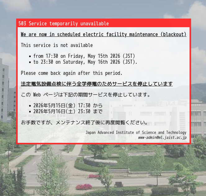 ringo2999's tweet photo. Linux Mint の国内ミラーリポジトリーに JAIST のサーバーを指定していたのですが、今朝は通信エラーが出たので山形大学のサーバーにバトンタッチ。

JAIST は 16 日（土）23 時 30 分までサービス停止だそうです。 https://t.co/8K3obmcrNN
