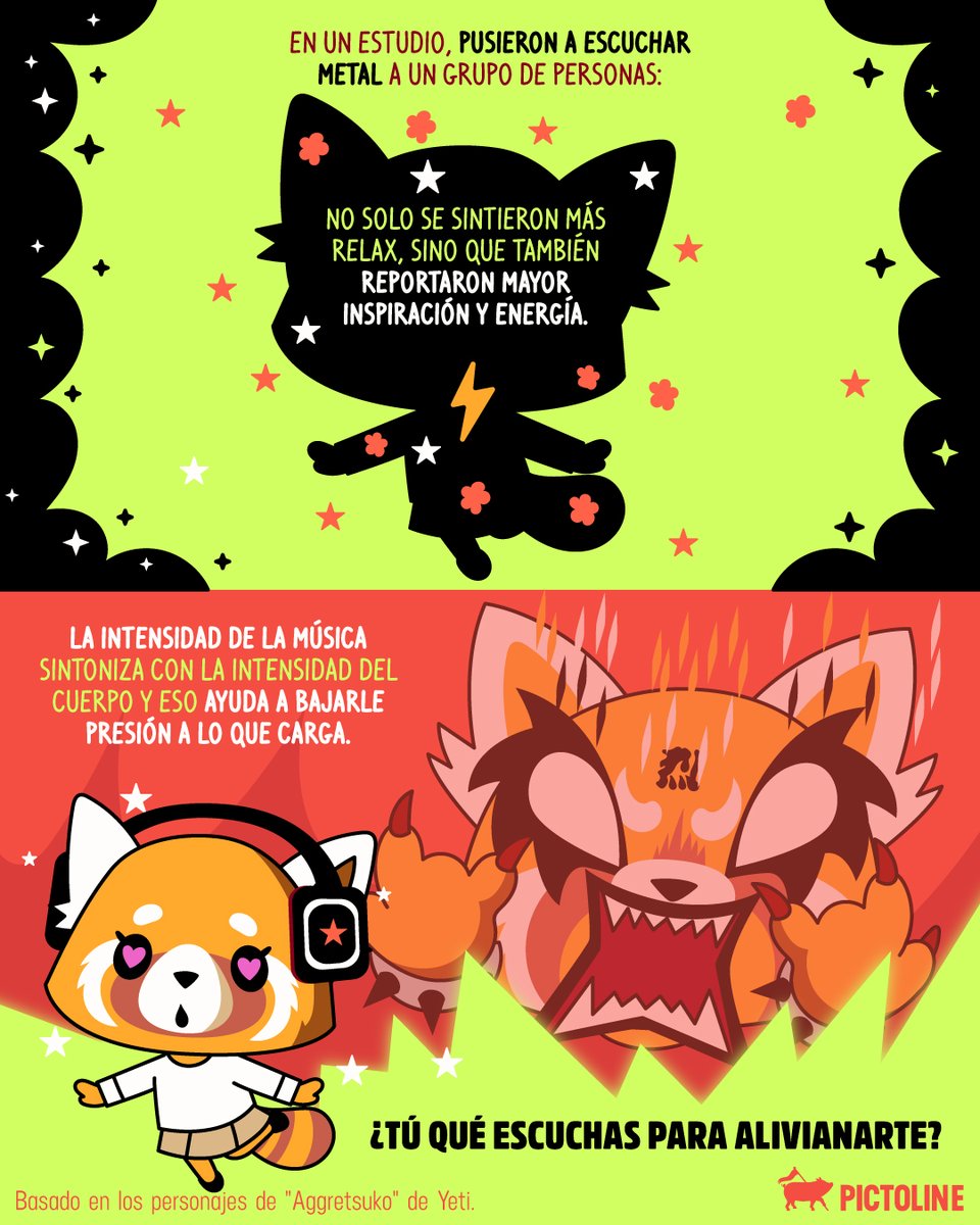pictoline's tweet photo. Mándale esto a tu compa metalero que parece 🦖, pero es un 🧸

#metal #heavymetal #musica #music #estres #ciencia #cultura #entretenimiento #aggretsuko #pictoline https://t.co/kePSo3i3Fl
