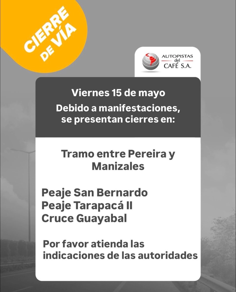 Autopistas del Café tweet media