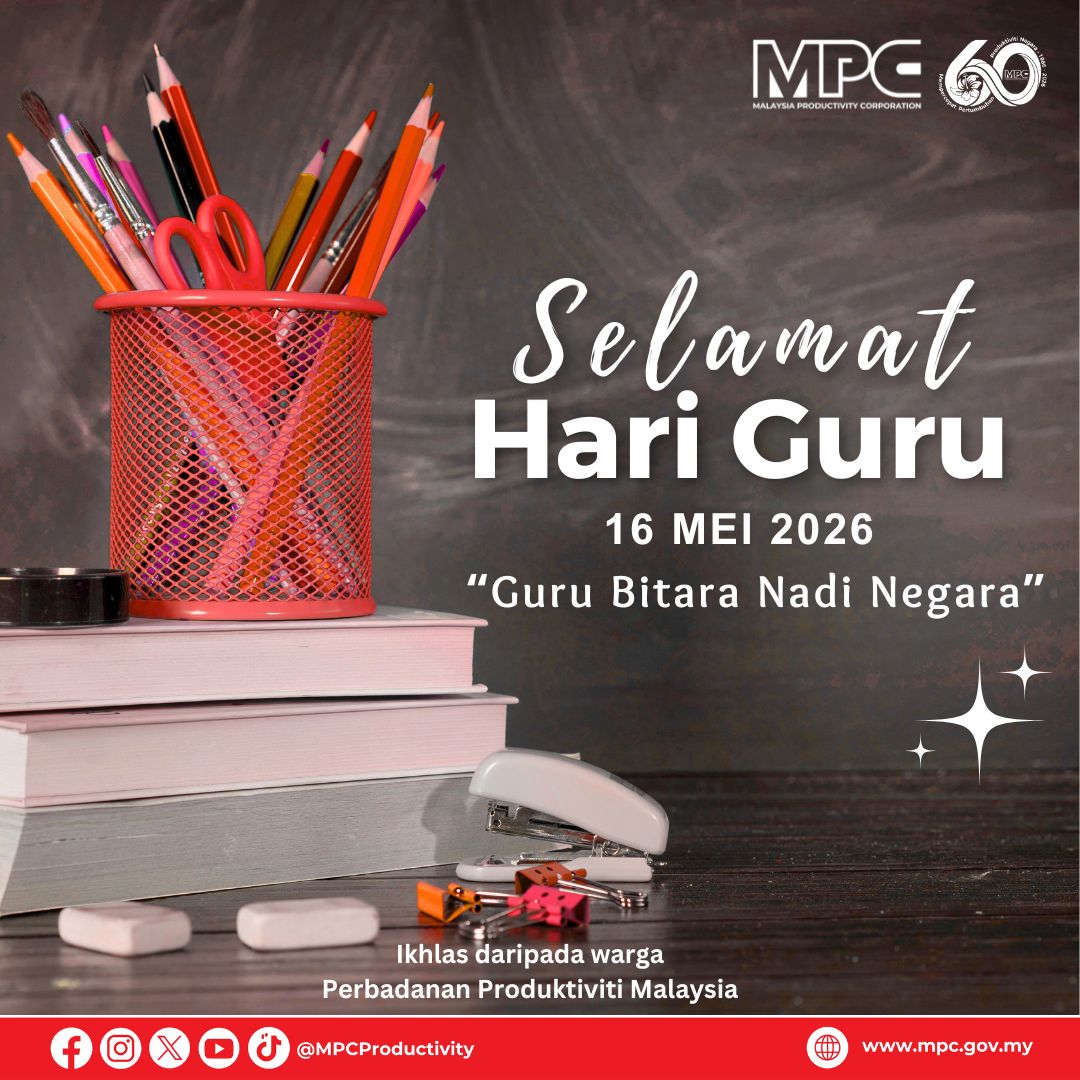 MpcProductivity's tweet photo. “Di sebalik setiap kejayaan, tersirat dedikasi dan pengorbanan seorang guru".

Selaras dengan tema Hari Guru 2026, “Guru Bitara Nadi Negara”, guru bukan sahaja menyampaikan ilmu, malah memupuk nilai produktiviti demi membentuk generasi masa depan.

Terima kasih cikgu, kerana menjadi inspirasi negara.”

@MITIMalaysia 

#Hariguru #teachersday #productivity