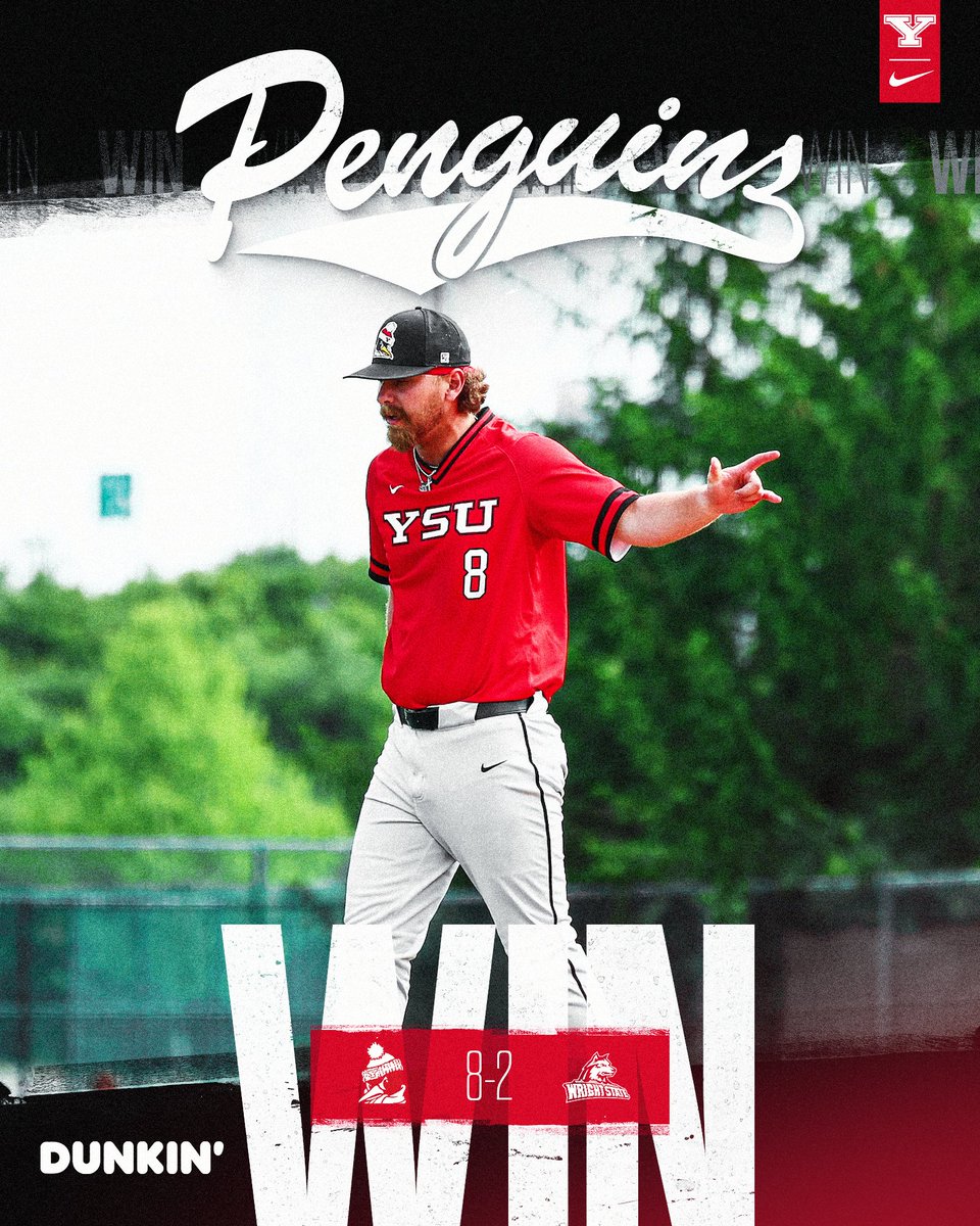 YSUBaseball's tweet photo. Closed the regular season in style!😎🐧⚾️

The Guins complete the three-game #HLBASE series sweep of the Raiders with their second victory of the day!

We'll return to Nischwitz Stadium in Dayton to face Oakland on Wednesday at 5 p.m. in the 2026 #HLBASE Championship.

#GoGuins https://t.co/VkHIZRB0uW