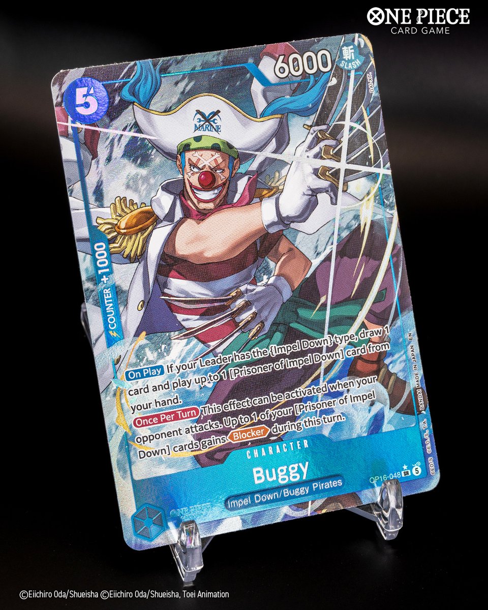 OPCG BOOSTER PACK -THE TIME OF BATTLE- [OP-16] OFFICIAL CARD PHOTOS:  OP16-048 Buggy (Character) Defy fate with Buggy, the MOST terrifying of the  Four Emperors of the Sea!  Booster releases June