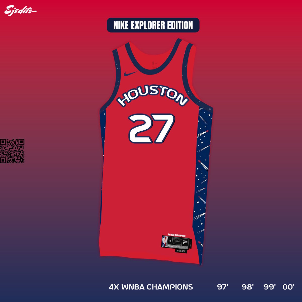 23_NUGGET's tweet photo. The goal was to blend a bit of the past look into the court and uniform while pushing the franchise forward with a modern feel and refresh. Here’s to Comets basketball 2027 💫 ☄️ #smsports @Uni_aesthetics @ProLineMockups @fashion_nfl @GameplanChicago https://t.co/J5eTHXx7q4