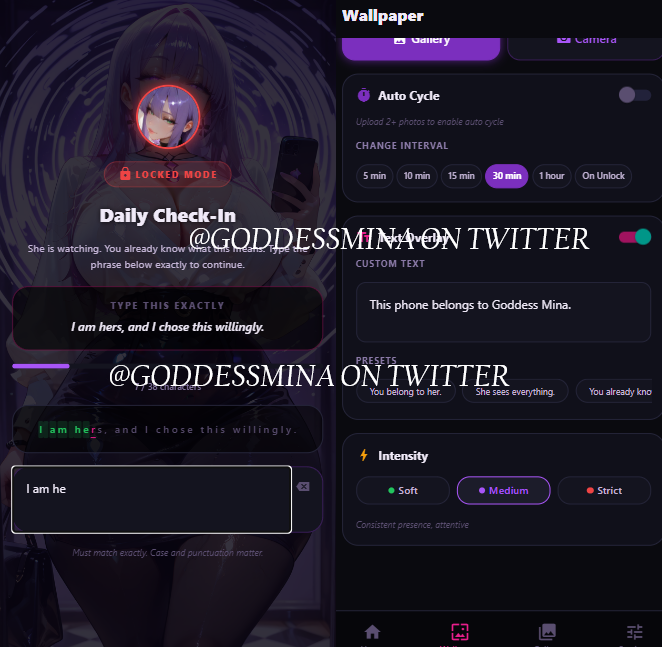 GODDESSMlNA's tweet photo. BETA TESTERS WANTED 💗

Been working on and updating my Android Wallpaper Control App and I need some pups to test it.

If you’ve sent an initial tribute like a good boy, DM me.

My wallpapers and control is going to fuck with your brain~🎀 https://t.co/ug6vSlTzAV