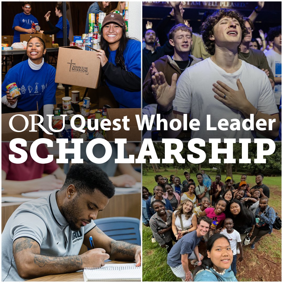 OralRobertsU's tweet photo. Our FAVORITE college scholarship, the one you’ll only find at ORU … the Quest Whole Leader Scholarship
—Learn more https://t.co/003car5OVo https://t.co/21u2qOF39v