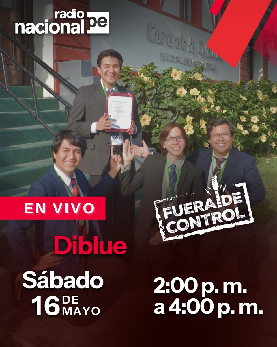 RadioNacionalFM's tweet photo. 🔥 ¡Mañana la cabina estará #FueraDeControl! 🤘
🎤 Cometa a la deriva llegará para compartir detalles de la próxima gira que realizará en México. 🇲🇽
📀 Además, Diblue presentará sus nuevos sencillos “Mensaje” y “Los días buenos”. 💬🌞 https://t.co/0aaLGm4rWy
