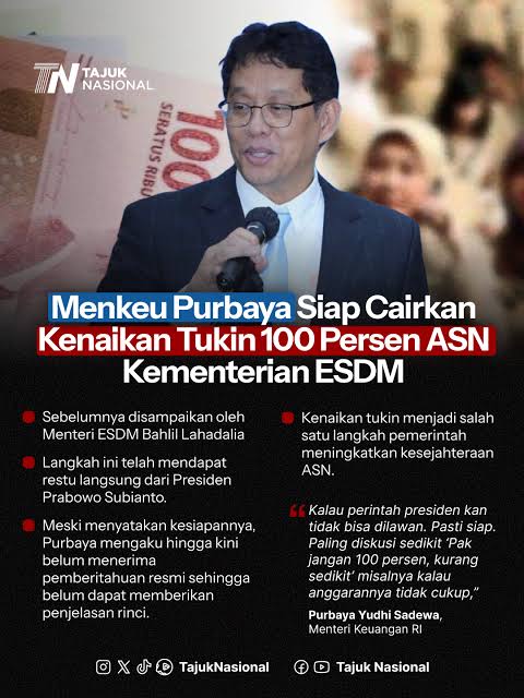 iblekyy's tweet photo. @madHink @umbiygudahtipes Bach leel juga sangat memperhatikan hajat hidup ASN yg dipimpinnya, makanya dia usahakan dgn maksimal utk kenaikan Tukin di K/L yg dia pimpin
Bukti konkret 👇🏻👇🏻👇🏻 https://t.co/xKEkdDiuvh