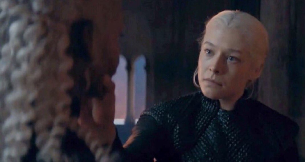 RhaenyraTruther's tweet photo. If this scene is Rhaenyra blaming Baela for Jace’s death after forgiving Alicent for usurping her throne and everything that happened to Luke and Visenya, I’m actually gonna lose my mind 😭 https://t.co/TeefzI6imI