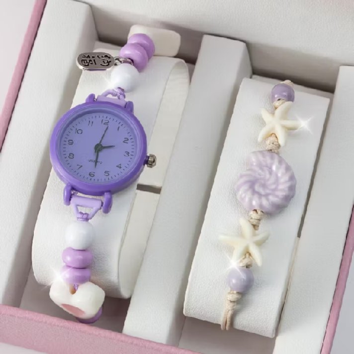 ceisya_13's tweet photo. 2PCS Jam Tangan Kuarsa Wanita Skala Sederhana Gelang Manik-manik Dial Kecil Set Gelang Bintang Laut Yang Menawan  (Tanpa Kotak) dengan harga Rp29.800. Dapatkan di Shopee sekarang! https://t.co/77wk5DwAMa https://t.co/5aDTJu3xoH