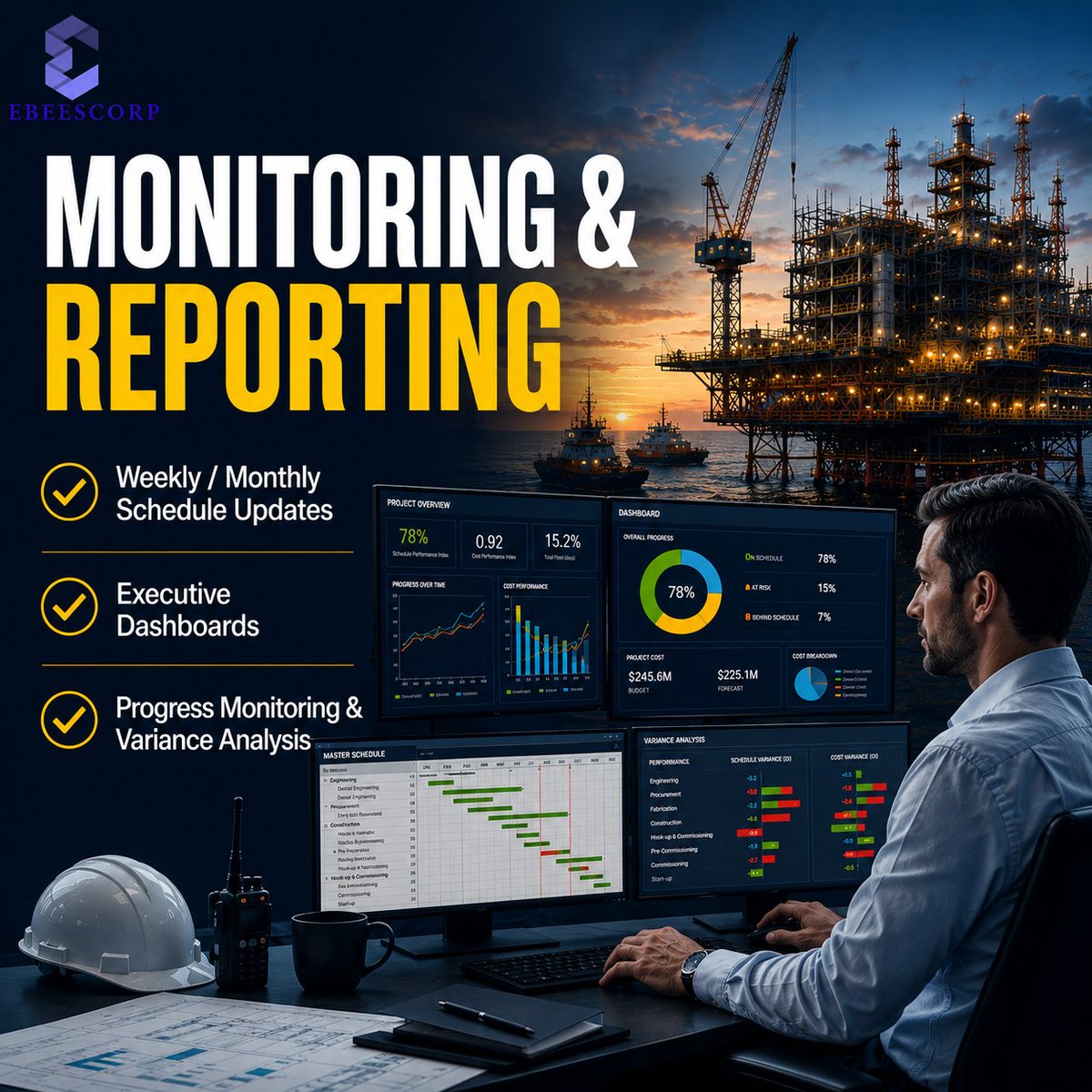 ebeescorp's tweet photo. You don’t need more project managers.
You need better project control.

We support US construction teams with:
✔ Primavera P6
✔ Monitoring dashboards
✔ Forensic delay analysis
https://t.co/Ap5g1LPWG3
#USConstruction #ProjectControls #PrimaveraP6 #ConstructionManagement #ebees https://t.co/gnfocONaIn