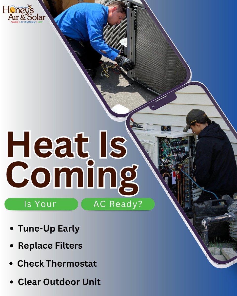 HoneysAirSolar's tweet photo. Modesto’s Hottest May on Record? Spring temperatures in Modesto can climb quickly, with average highs jumping into the mid-80s in May —and recent trends show even earlier spikes. 💡 Don’t wait for the first hot day to find out something’s wrong—get ahead of it.
📞 (209) 566-1978 https://t.co/b2PCN42Mtz