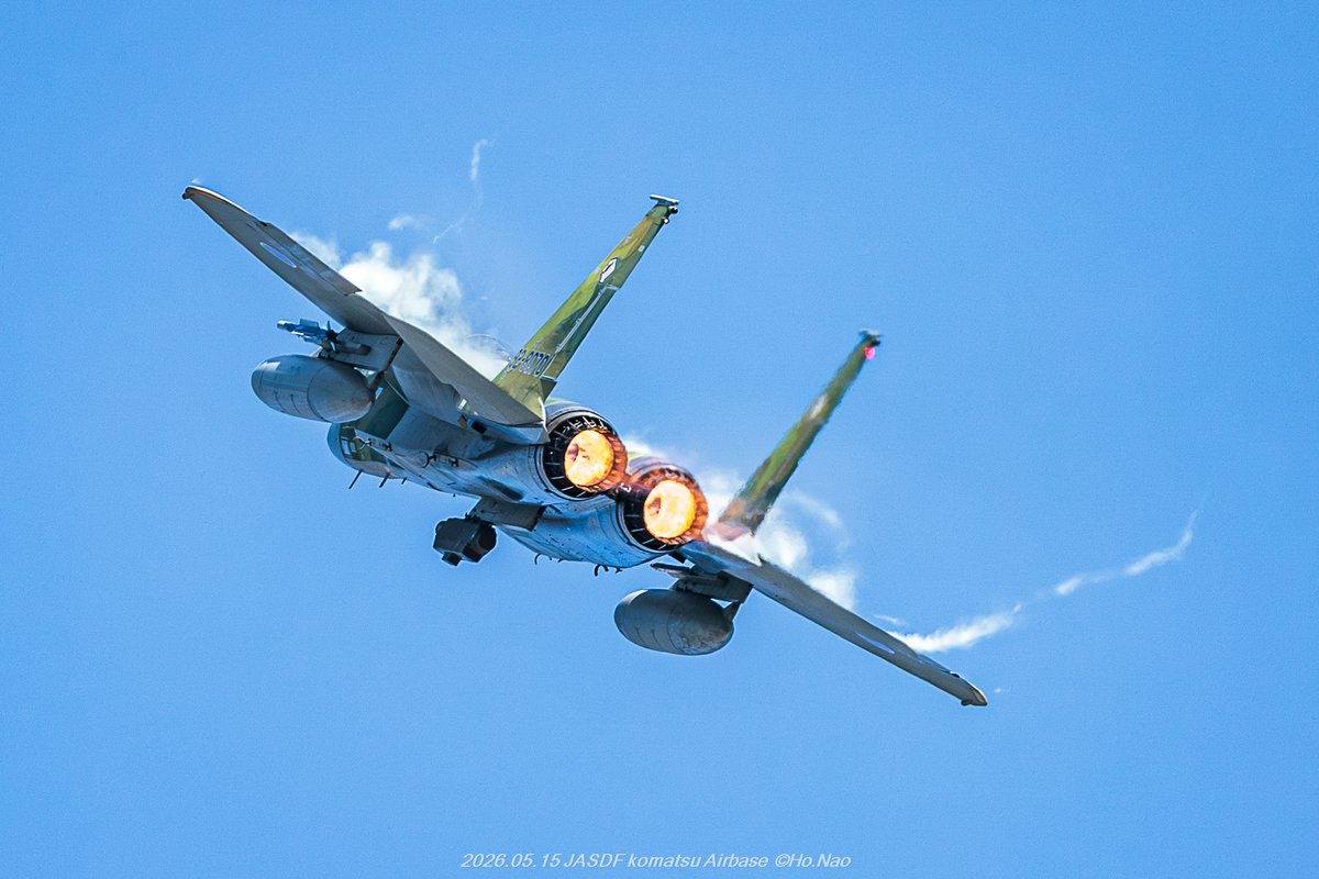 naopy09's tweet photo. 2026.05.15 航空自衛隊小松基地 JASDF Komatsu Airbase F15 AGGR アグレス 青空で久しぶりにハイレートクライム ２ https://t.co/tOEsRWAV9z