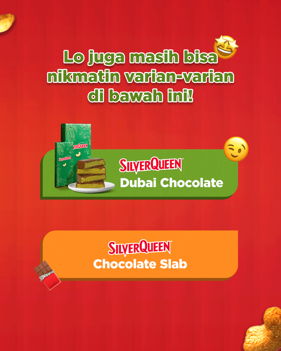 SilverQueenID's tweet photo. Mana nih yang kemaren nanyain Pop-Up Store SilverQueen? Nih, mimin kasih tau kalau sekarang Pop-Up Store SilverQueen IS BACK!   

Tapi kali ini ada yang baru yang bakal hadir, yaitu SILVERQUEEN DUBAI CHEWY COOKIE! 🍫🌟 https://t.co/48VbCD5XHG