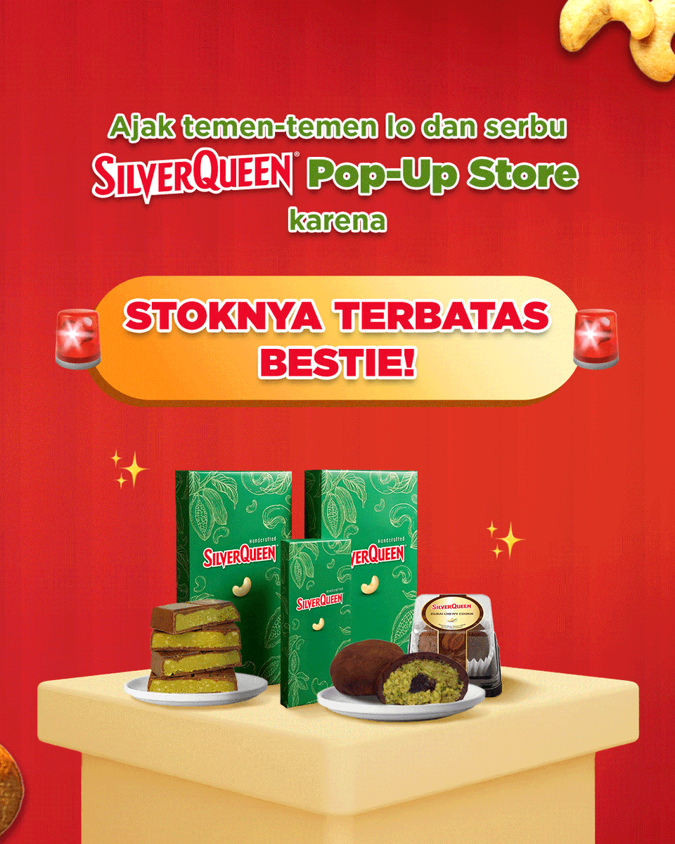 SilverQueenID's tweet photo. Langsung catat tanggal dan tempatnya Bestie! 
📍Ranch Market Lotte Shopping Avenue 
📅 16 Mei - 7 Juni 2026  

Samperin Pop-Up Storenya sekarang karena STOKNYA TERBATAS ‼️ https://t.co/bubQOFGXIK