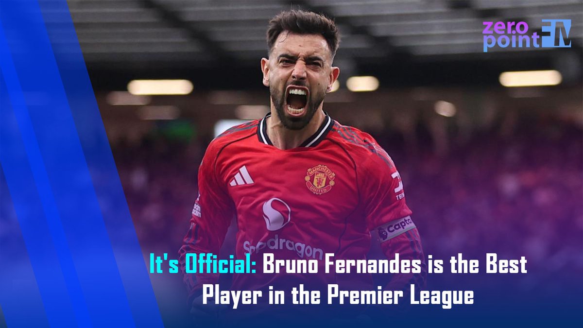 ZeroPointFm's tweet photo. Bruno Fernandes named Premier League's best player  FWA Footballer of the Year 2025/26! 20 assists, leadership, and moments of magic. Deserved. #Bruno #MUFC https://t.co/jz4xe4rQ2D