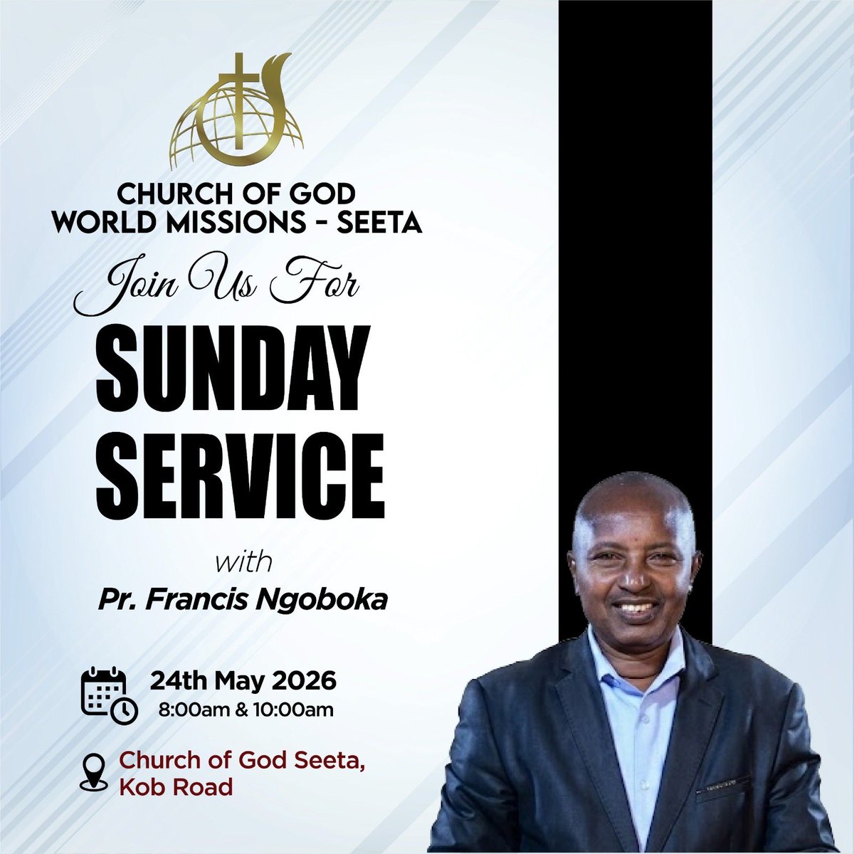 COGSeeta's tweet photo. Join us tomorrow for our Sunday service with Pastor Francis Ngoboka from 8:00 am to 10:00 am and from 10:00 am to midday.
#RootedInChrist #ChurchofGod https://t.co/Y2ajFbqj1z