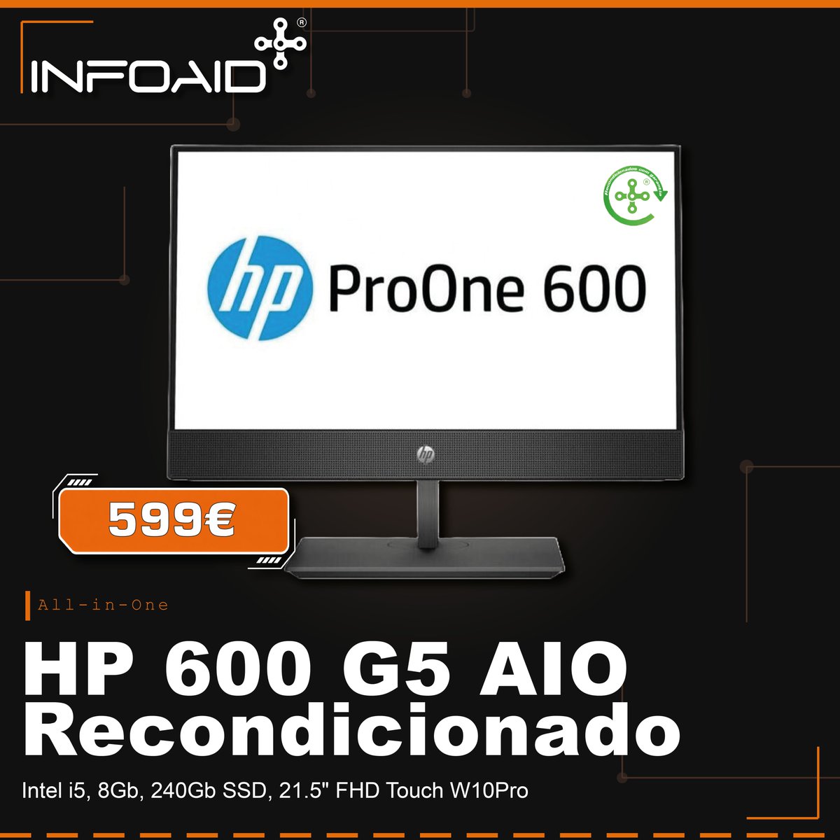 infoaid_pt's tweet photo. 💻✨ HP 600 G5 AIO ✨💻

⚡ Intel® Core™ i5-9400
🧠 8GB de RAM
💾 SSD 240GB
🖥️ Ecrã 21.5” Full HD Touch
🔐 Windows 10 Pro pronto a usar

♻️ Recondicionado e testado para garantir qualidade e desempenho

🔸https://t.co/3o6MJr4t1K https://t.co/bxdjenryLH
