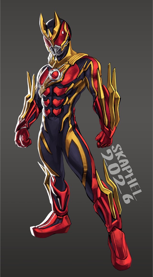 Skaphel's tweet photo. Good Morning ! No Fear ! No Pain !
Small Kamen Rider idea I've had for a bit, a mix of Zeztz and Kuuga. A normal Mighty-Impact and then a Rising-Booster upgrade.
I might do more of it later idk https://t.co/a2KD0pCVJi