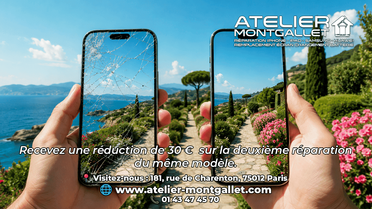 ATMontgallet's tweet photo. 📱 Vacances bientôt ? Écran fissuré, batterie faible ou problème de charge ?

Atelier Montgallet répare vos téléphones Samsung, Xiaomi, Google Pixel, Oppo et iPhone avant le départ.

📞 01 43 47 45 70
🔗 https://t.co/1ZV0M1ghlI

#RéparationTéléphone #Paris https://t.co/o3wt3VDQl3