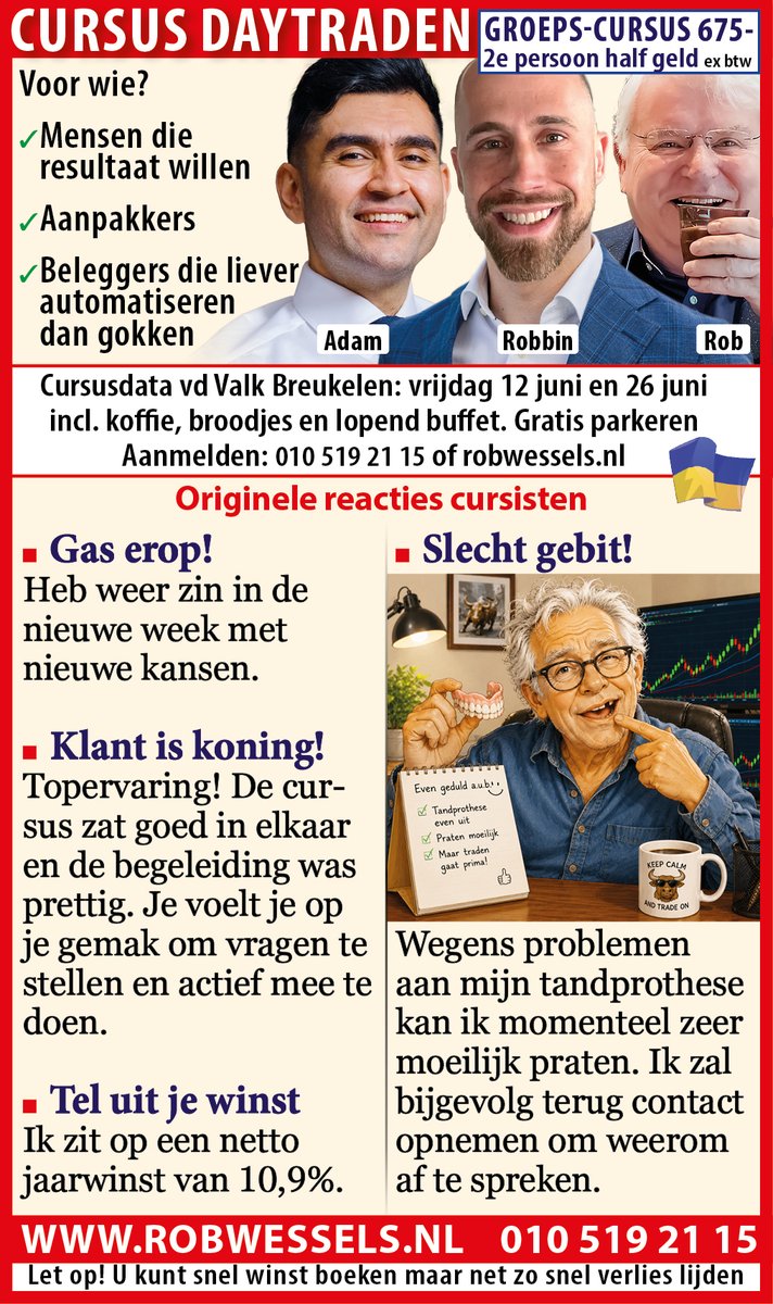 theRobWessels's tweet photo. #robwessels #daytraden #daytrading #cursusdaytrading #cursusdaytraden #cursus #daytrading #cursus #daytraden #aandelen #beurs #aex #dax #opties #beleggen #ayden #aegon #ahold #akzonobel #arcelormittal #asm #asml #asr #dsm #heineken #imcd #ing #kpn #nn #philips #prosus #randstad https://t.co/GUNGRprDvS