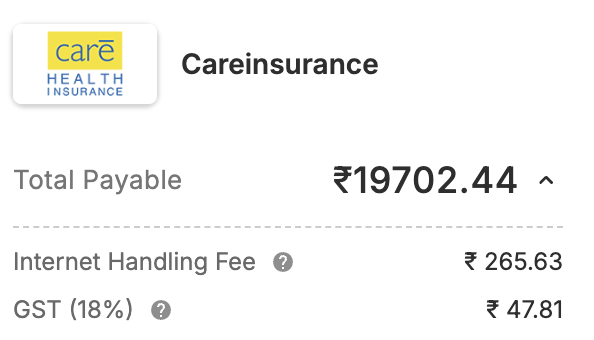 vm285's tweet photo. hey @careinsuranceIN what is this internet handling fee? so i need to pay charges for using internet to make payment!!!! @irdaindia @NIKHILLJHA https://t.co/SiPPrOPsDj