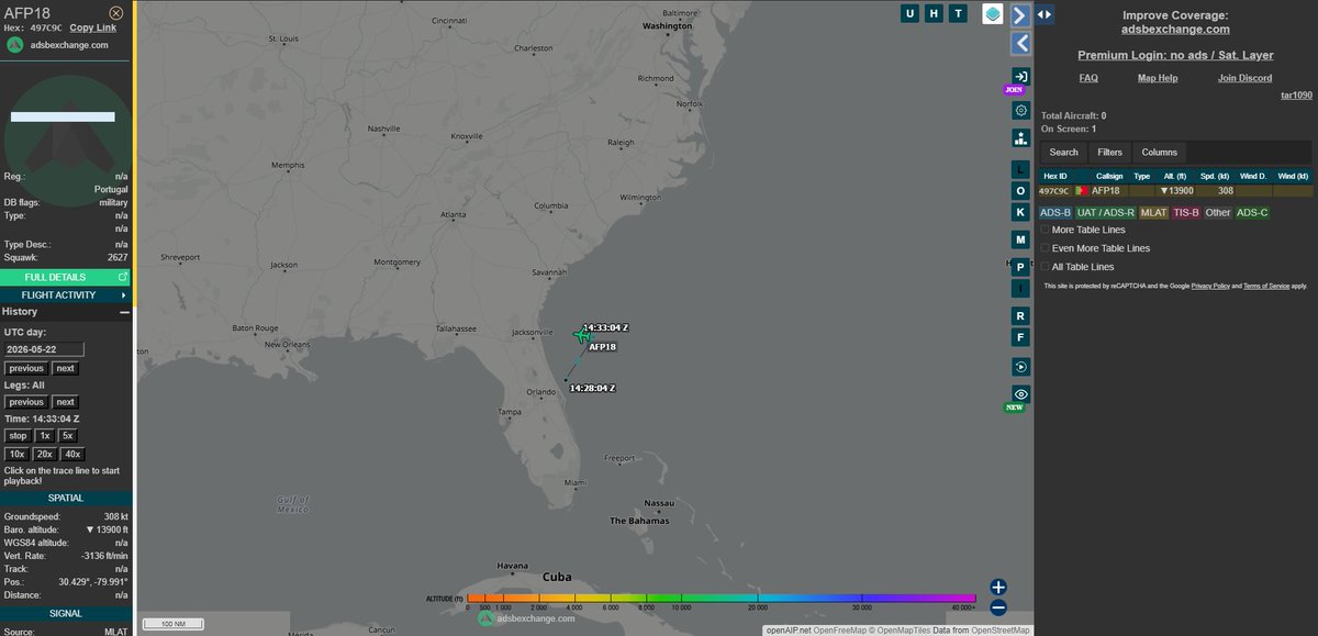 P3OrionResearch's tweet photo. After having spent eight months on the tarmac at Bermuda, former German P-3C 60+03  was ferried to Keystone Heights, Florida on 22 May 2026. In September 2025 the aircraft was damaged in a taxi incident,  involving an unidentified business jet, which taxied into the Orion's 1/4 https://t.co/EatmMcQrcd