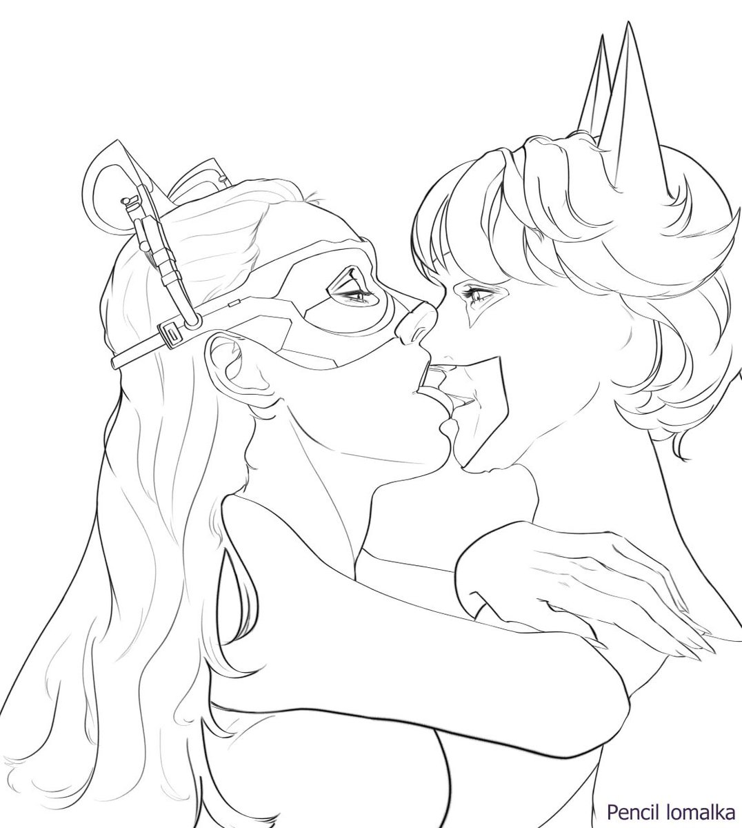 quinizqq's tweet photo. unfortunately I haven't got any further than this (due to my sudden break from drawing)

#AU miranda!bat(wo)man &amp; andy!catwoman 

#mirandy #mirandrea #mirandapriestly #andysachs #tdwp2 #batmanau #catwomanau https://t.co/IUE5deAL74