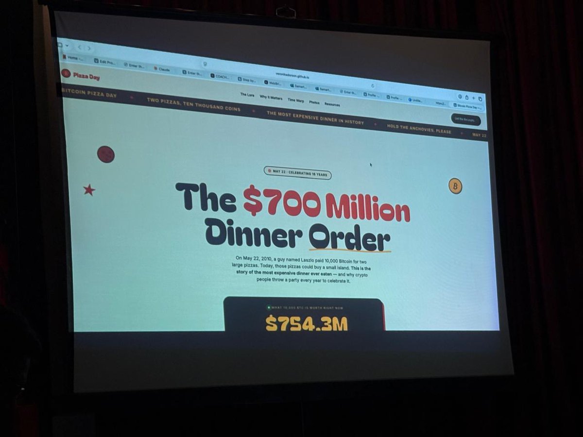 HARSHIT88276848's tweet photo. 10,000 BTC for two pizzas.
Day 7/100 of #100DaysOfDeepLearning
🍕 Bitcoin Pizza Day with @bitshala_org — Vadodara
Best insight: Bitcoin's Proof of Work is adversarial by design.
Sometimes the best ideas come from pizza, not papers 🍕🧬
#BitcoinPizzaDay #Bitcoin #BuildInPublic https://t.co/zvOztjQ7da