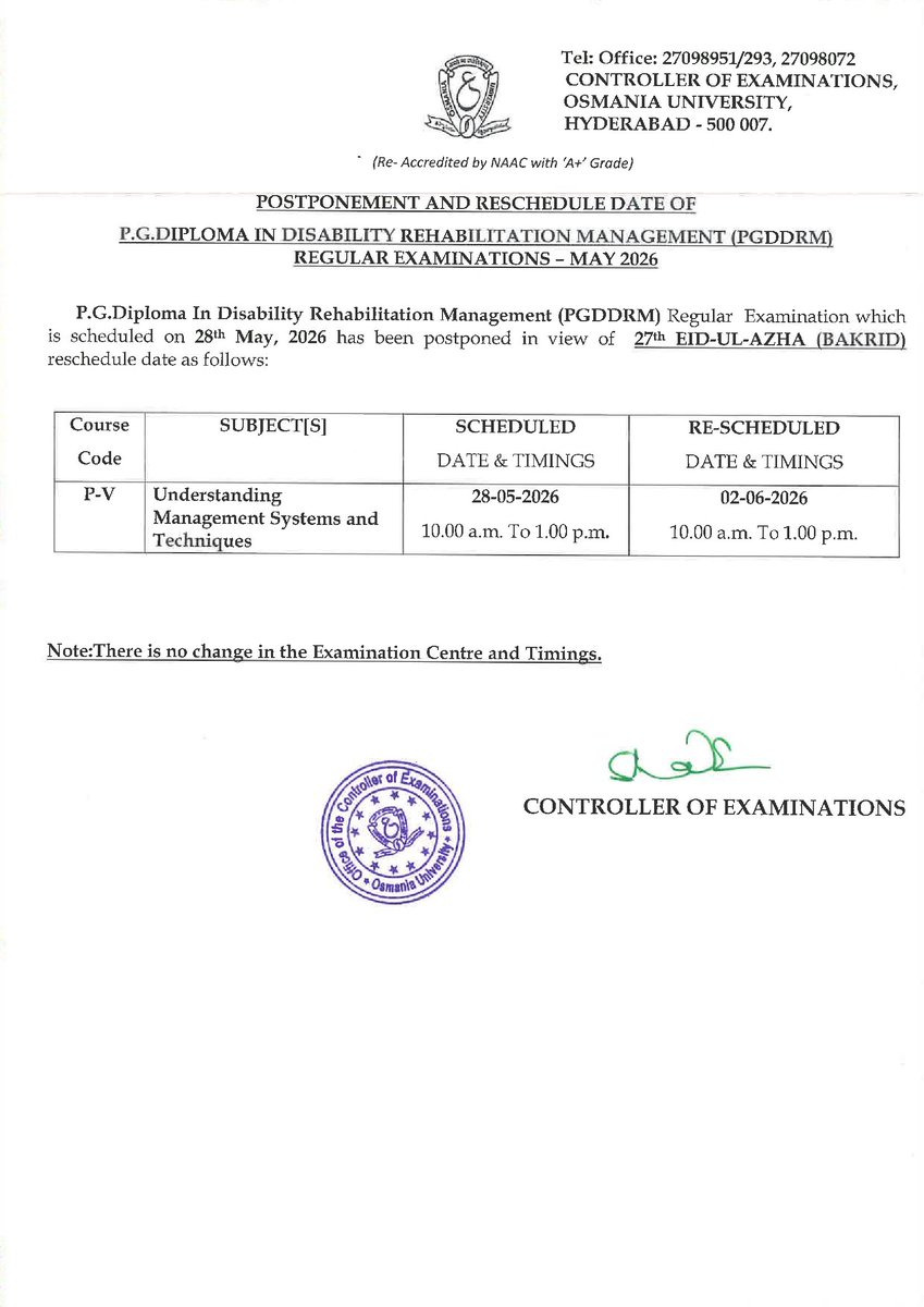 Osmania University tweet media