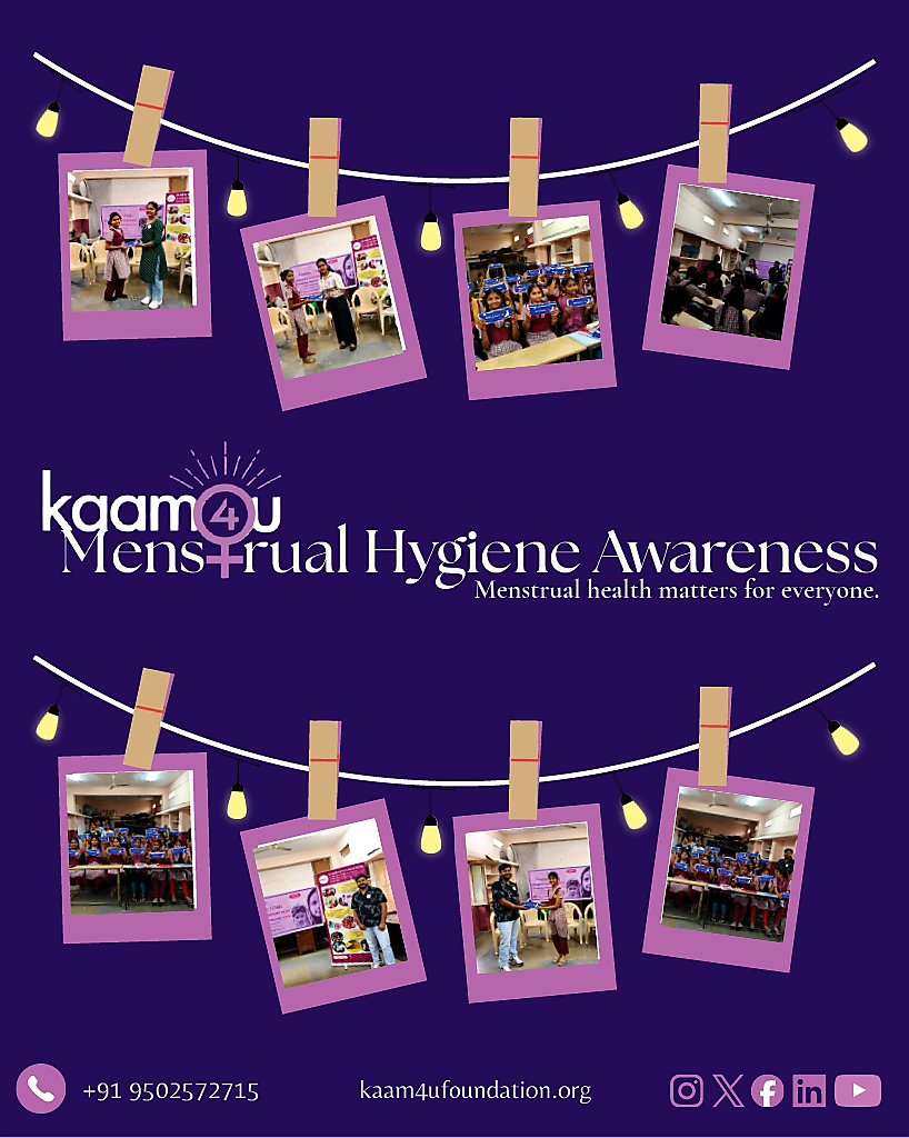 Kaam4uF's tweet photo. As we approach Menstrual Hygiene Day on May 28, let’s break the stigma, spread awareness, and support safe menstrual hygiene for every girl and woman. ❤️
Periods are natural. Awareness creates change. 🌸

#MenstrualHygieneDay #Kaam4UFoundation #BreakTheStigma #Kaam4u https://t.co/bBokuvNYuv