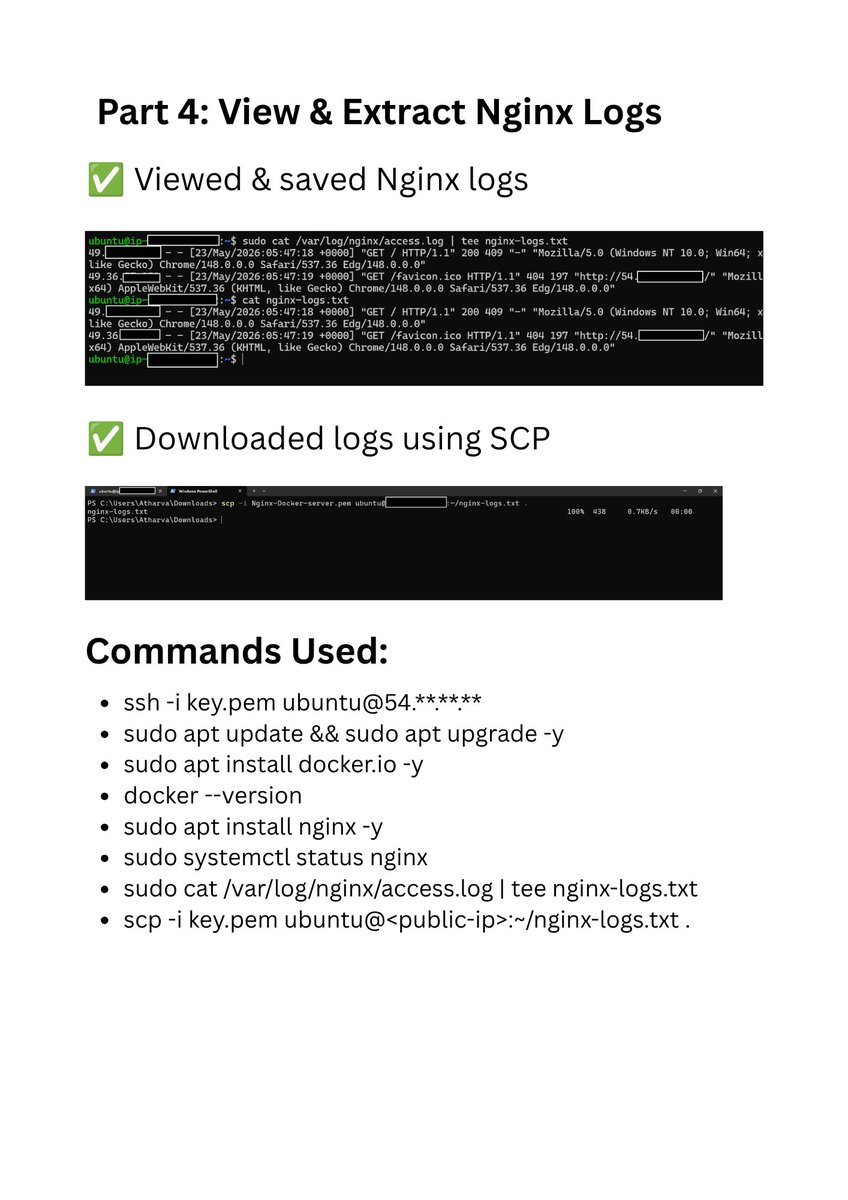 Day 08 First AWS EC2 web server deployed! 🔐 Installed Docker & Nginx ...