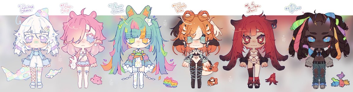 monphys's tweet photo. My favourite adoptable packs so far~

Chould i make more packs? Or do you prefer just one character per post? ☀️ https://t.co/mmMCrde4k6
