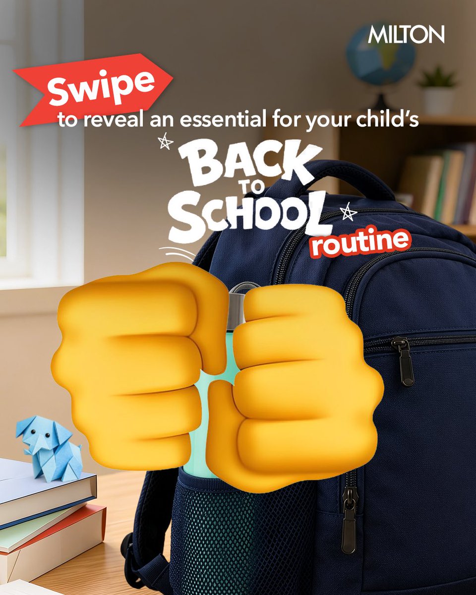 MiltonHomewares's tweet photo. Some school essentials are non-negotiable ๐๐
A good water bottle is definitely one of them, especially if it comes in 100+ colours & prints while being 100% leak-proof. ๐ง
#Milton #BackToSchool #Leakproof #SchoolEssentials #BackToSchoolReady https://t.co/v63KrwkXHg
