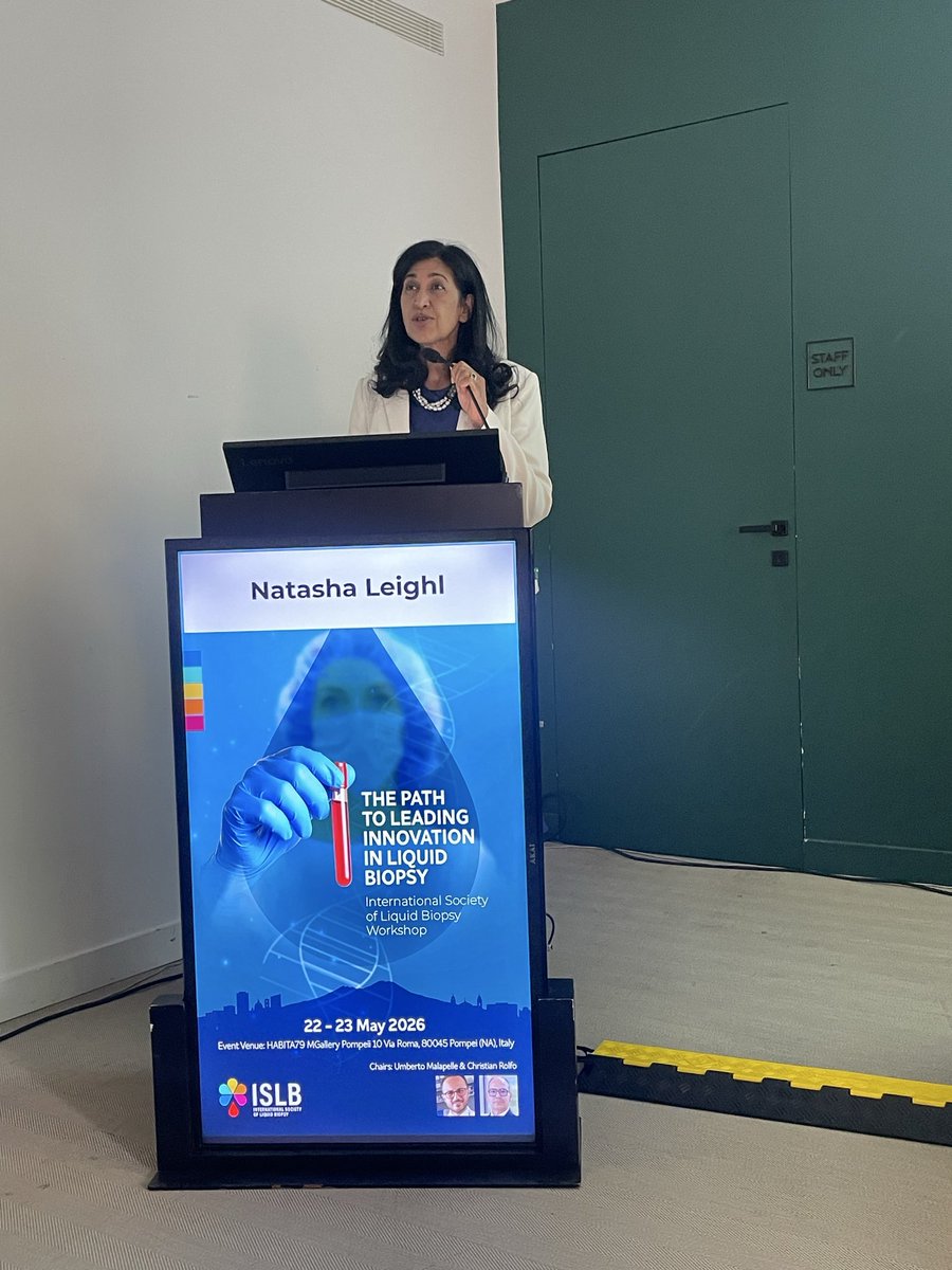 RobertoBoreaMD's tweet photo. Dr. Natasha Leighl at @isliquidbiopsy workshop in Pompei
Liquid + tissue biopsy in #NSCLC should be done concurrently 🔬 
And always consider alteration type and VAF together! 🎯
key to calling a variant pathogenic or not! 

@ChristianRolfo @UmbertoMalapel1 https://t.co/FMAdrphBwu