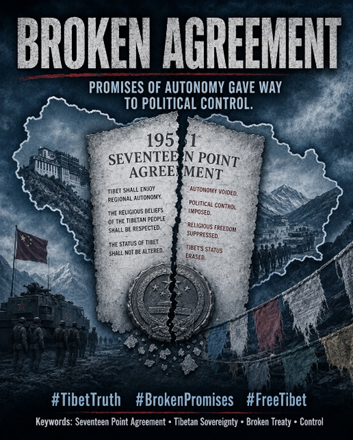 xia_ming1's tweet photo. China’s narrative of “peaceful liberation” began 23 May 1951, masking coercion and erosion of Tibetan autonomy. #SeventeenPointAgreement #Remember23May1951 https://t.co/Mln21WofGo