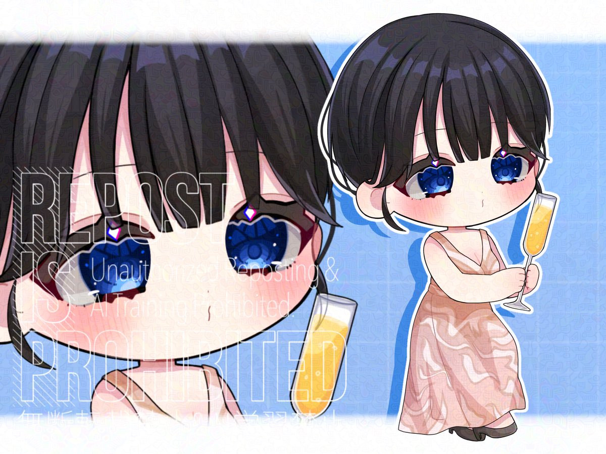 chanpo様依頼イメージ図 💭Commission❕ こちらご本人様のお写真からSDイラスト描かせて頂き