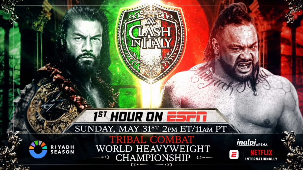 HananBhat_07's tweet photo. This Match Deserves To Be In The Main Event!
#RomanReigns
#JacobFatu
#ClashInItaly https://t.co/6Th5bHV34M