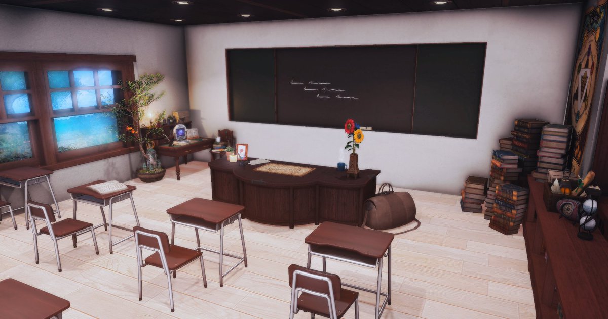 vstudioffxiv's tweet photo. First Update - this set has been moved from the mainbuild and into Room1 

The Piano Room set has been retired, Now it the Classroom with a new upgrades from when it was in the mainbuild resides! https://t.co/yw6HPuqdzE