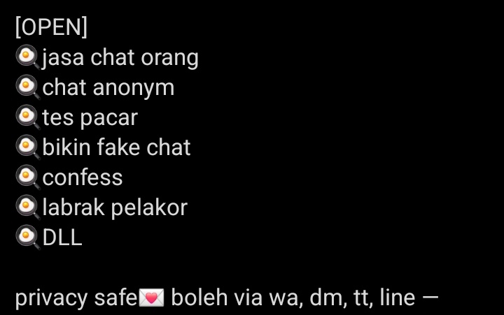 amoretgurl's tweet photo. yg lagi need jasa chat orang bole ya ready, order lewat wa di bio #zonauang #zonajajan https://t.co/rvBnUOGXkW