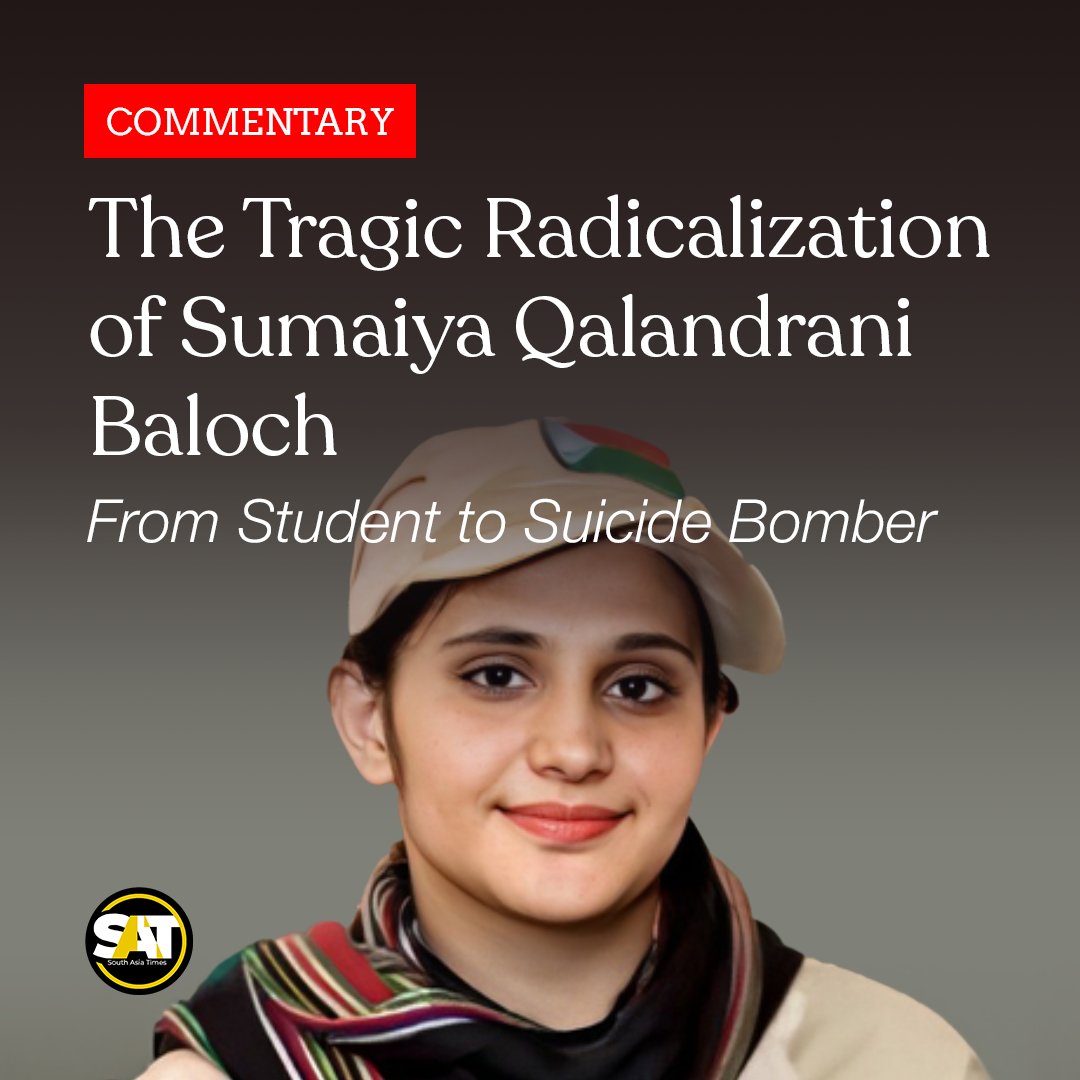 _southasiatimes's tweet photo. SAT Commentary|

Sumaiya Qalandrani Baloch , aged around 25 at the time of her death, represented an educated, middle-class profile far removed from militant imagery. Before her involvement deepened, she was pursuing a bachelor’s degree in computer science and worked as a journalist associated with the BLA’s media wing. She was engaged to Rehan Baloch son of prominent BLA figure Aslam Baloch who founded the group’s suicide squad.+