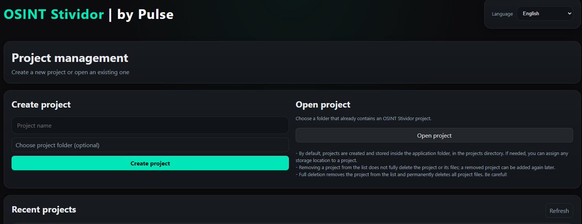 OsintFlow's tweet photo. Our team built OSINT Stividor — a local app for information gathering & analysis.

Key Features:

• project logs with text, links & files
• tags, tasks & entry connections
• people & company profiles
• connection graph visualization
• interactive search
🌐 RU / UA / EN

How it works:

1. Create a project & paste in text, links or files 
2. Everything is saved automatically — links go to a separate section, files become attachments 
3. Tag your entries & filter instantly