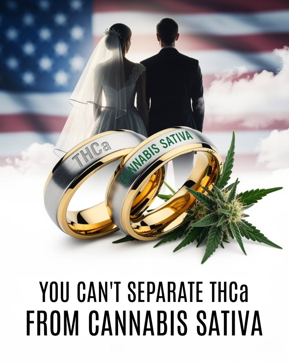 DescheduleEarth's tweet photo. Some things just go together, like a wedding band and a promise. You can't split THCa from cannabis sativa. It's time for common-sense cannabis policy that recognizes reality, not arbitrary rules. Let's work towards a full deschedule for this plant. #cannabis #THCa #deschedule https://t.co/qPb4Uxm9LT